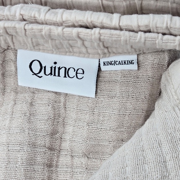 NWT QUINCE Organic Ribbed Cotton Coverlet Set King/Cal King Sand 4560 - Picture 10 of 11